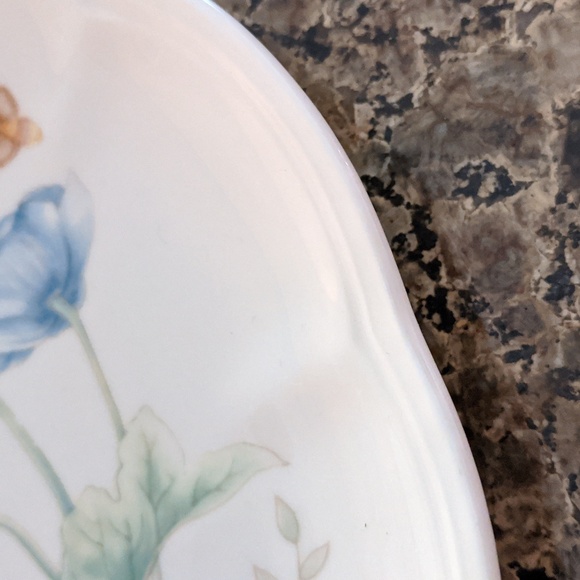 LENOX salad plate Butterfly Meadow Monarch ladybug flower spring Easter scallop - Picture 6 of 6